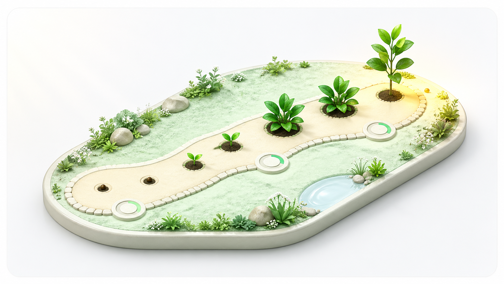 Garden preview showing study effort becoming visible growth